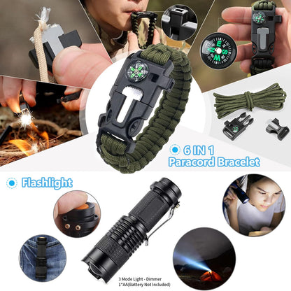 KEPEAK Survival Kit, Survival Gear and Equipment 13 in 1, Emergency Survival Tool Cool Gadgets for Outdoor Emergency Camping Hiking
