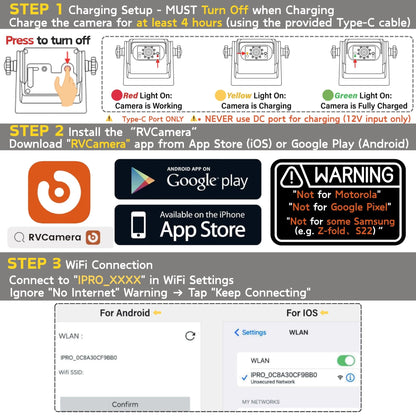 EWAY WiFi Magnetic Hitch Wireless Backup Rear/Front View Camera Rechargeable Battery for Easy Hitching of Gooseneck Horse Boat Travel Trailer/Fifth Wheels/RV/Camper Reverse for iPhone iPad Android