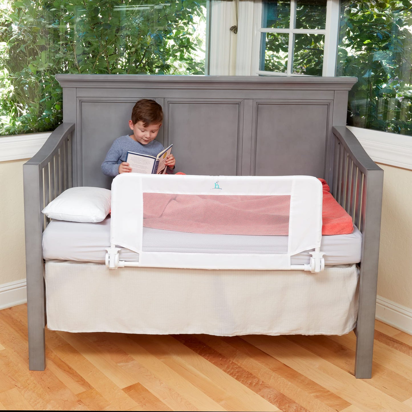 hiccapop Convertible Crib Bed Rail for Toddlers, Crib Rail Guard with Reinforced Anchor Safety
