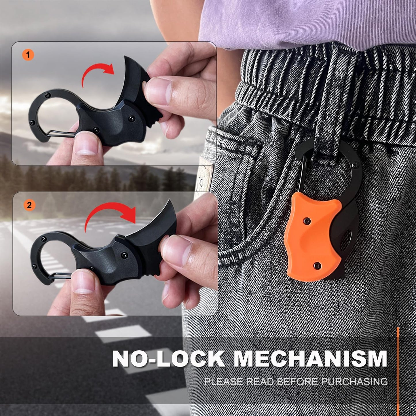 2 Pack Small Pocket Knife Gifts for Men, Birthday & Christmas Gift for Dad, EDC Folding Camping Knife Box Cutter Stocking Stuffers Gifts Idea for Boyfriend Husband Him Women (Black&Orange)