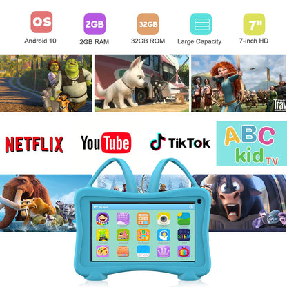 Kids Tablet 7 Toddler Children's Learning Tablet with WiFi, YouTube, Parental Control, Durable Case Education Learning Apps for Boys Girls (Blue)