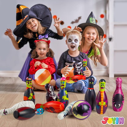 JOYIN Halloween Foam Bowling Set for Kids Toys Party Supplies, Get-Together Party, Game Day Events, Indoor Outdoor Toy Game with 10 Pins & 2 Balls Fun Sports Games, Birthday Parties