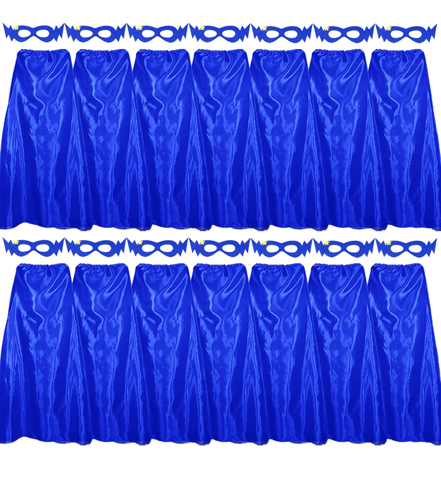 D.Q.Z Superhero-Capes and Masks for Adults Bulk Women Men Halloween Super-Hero Costume Spirit Party,14 Pack (Blue)