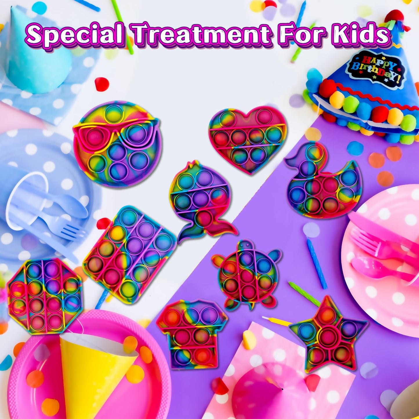 14 Pack Pop Fidget Sensory Toys Party Favors for Kids 4-8 8-12 Year Boy Girl Mini Fidget Toy Bulk Bubbles Popper for Holloween Goodie Bag Stuffers Stress Toy for Birthday Classroom Prizes Toddler Toy