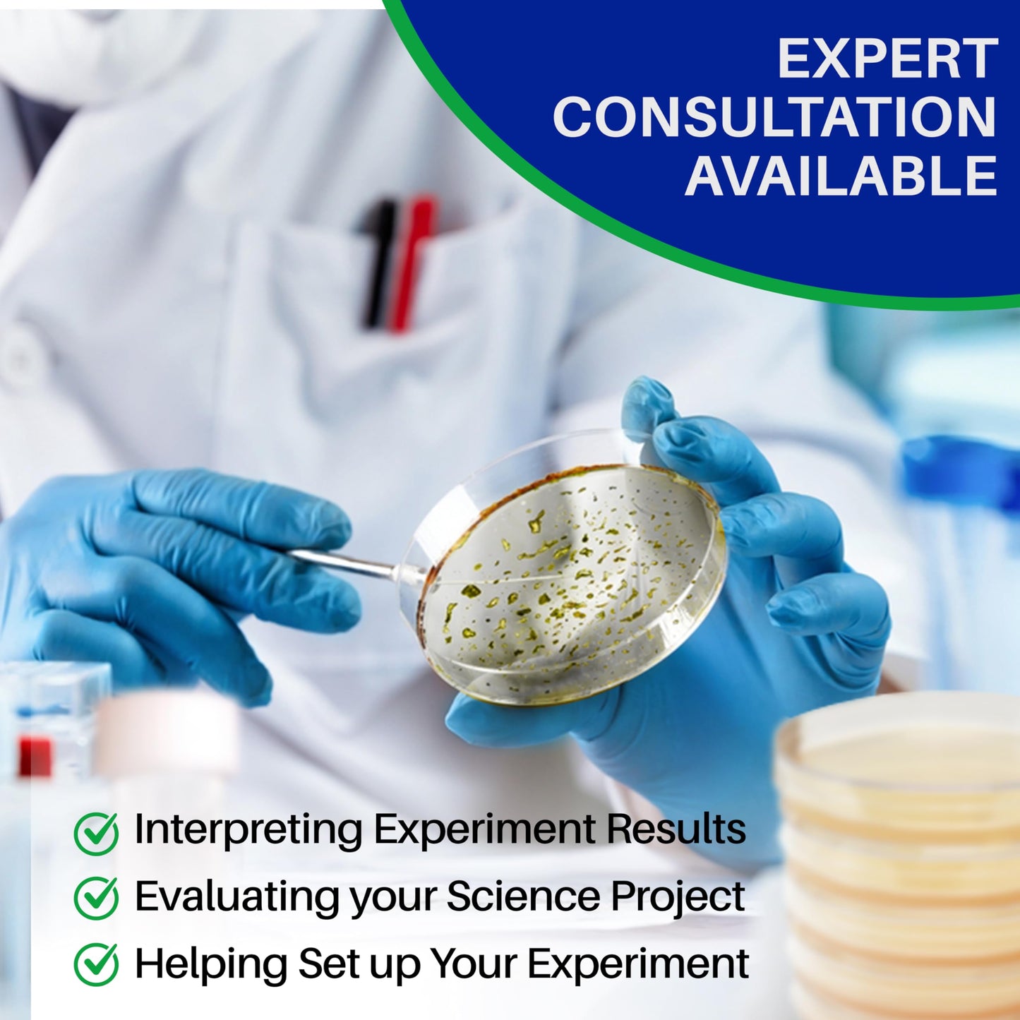 Evviva Sciences Nutrient Agar Petri Dishes Science Project Kit, Pre-Poured Agar Plates for Science Experiments, with Experiment eBook