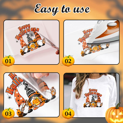 Cysincos Iron on Stickers Heat Transfer Decal Patches Vinyl for T-Shirt Clothing Hat Pillow Backpack DIY Craft Supplies (Halloween-21pcs)