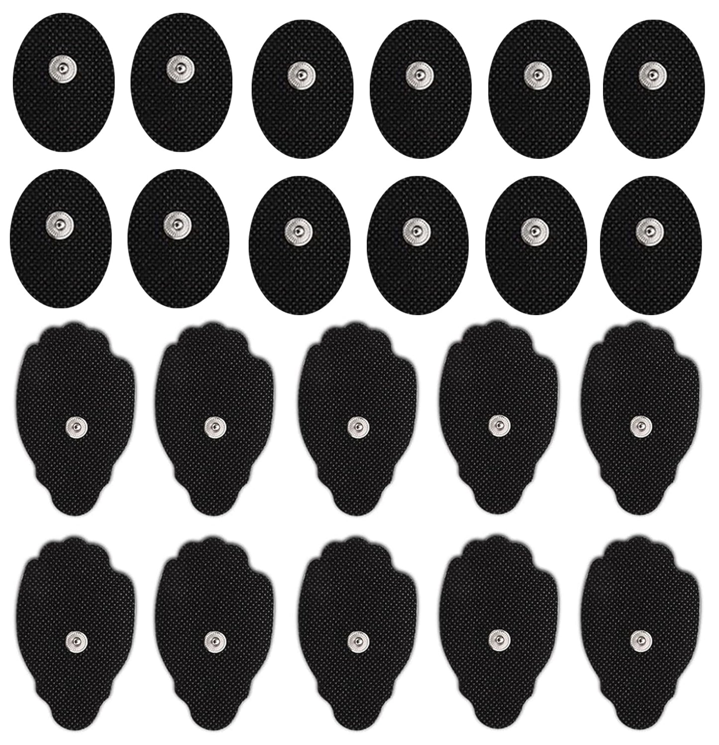 TENS Unit Electrode Pads Snap On Tens Unit Pads 22Pcs Multiple Sizes Electrodes Tens Unit Replacement Pads Snap Reusable 3.5Mm Snap Tens Pads Sm Electrodes Tens Unit Muscle Stimulator Black