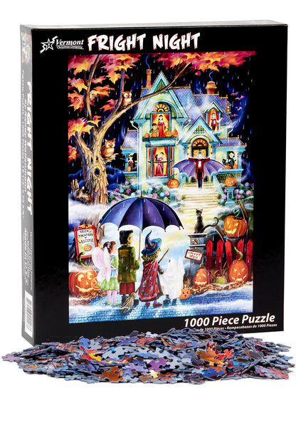 Halloween Puzzle - 1000 Pieces Jigsaw for Adults, Haunted House Vampire Design, Durable Construction, Stress Relieving Activity with Missing Piece Guarantee - VCC Quality Halloween Puzzles