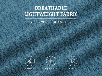 Kimmery Plus Size Crew Neck Fitness T-Shirt, Short Sleeve Sports Top, Lightweighted Summer Gym Shirt XXL Blue