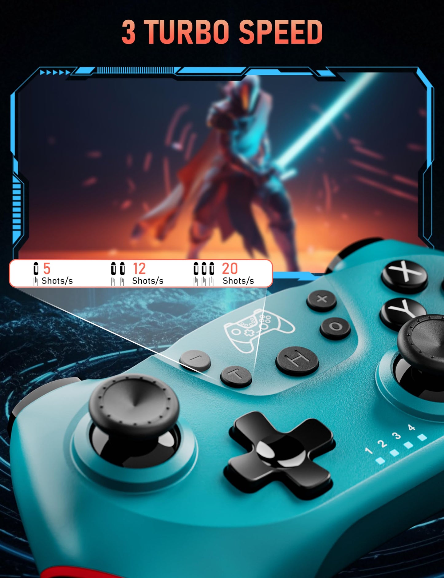 Diswoe Switch Pro Controller, Wireless Switch Controller for Switch 2/Lite/OLED, Bluetooth Gaming Controller with Hall Effect Joystick, Controller for PC/Android Phone with Gyro Sensor Turbo Vibration