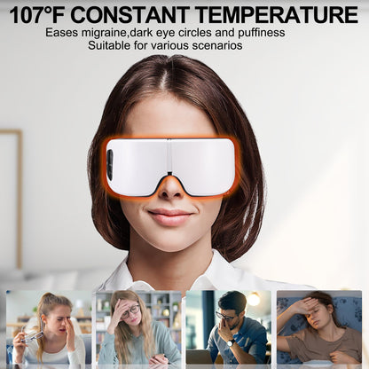 ESLYYDS Eye Massager with Heat, Compression, Heated Sleep Mask, Mothers Fathers Day Birthday Gifts for Women Men, Massager Scalp for Eye Strain Relief, Foldable,Comfortable