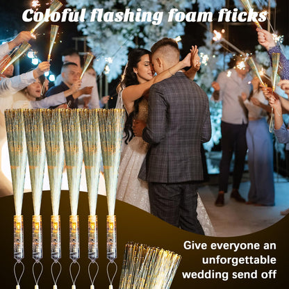 Kasyat 10 Pieces Fiber Optic Wand Light up Glow Stick LED Colorful Flashing Wands for Wedding, Halloween, Christmas Neon Party Favors Supplies(Clear)