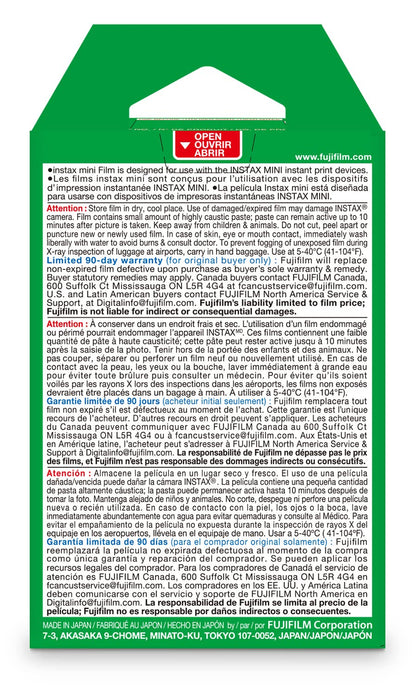 FUJIFILM Instax Mini Instant Film Twin Pack (White), 20 Photos
