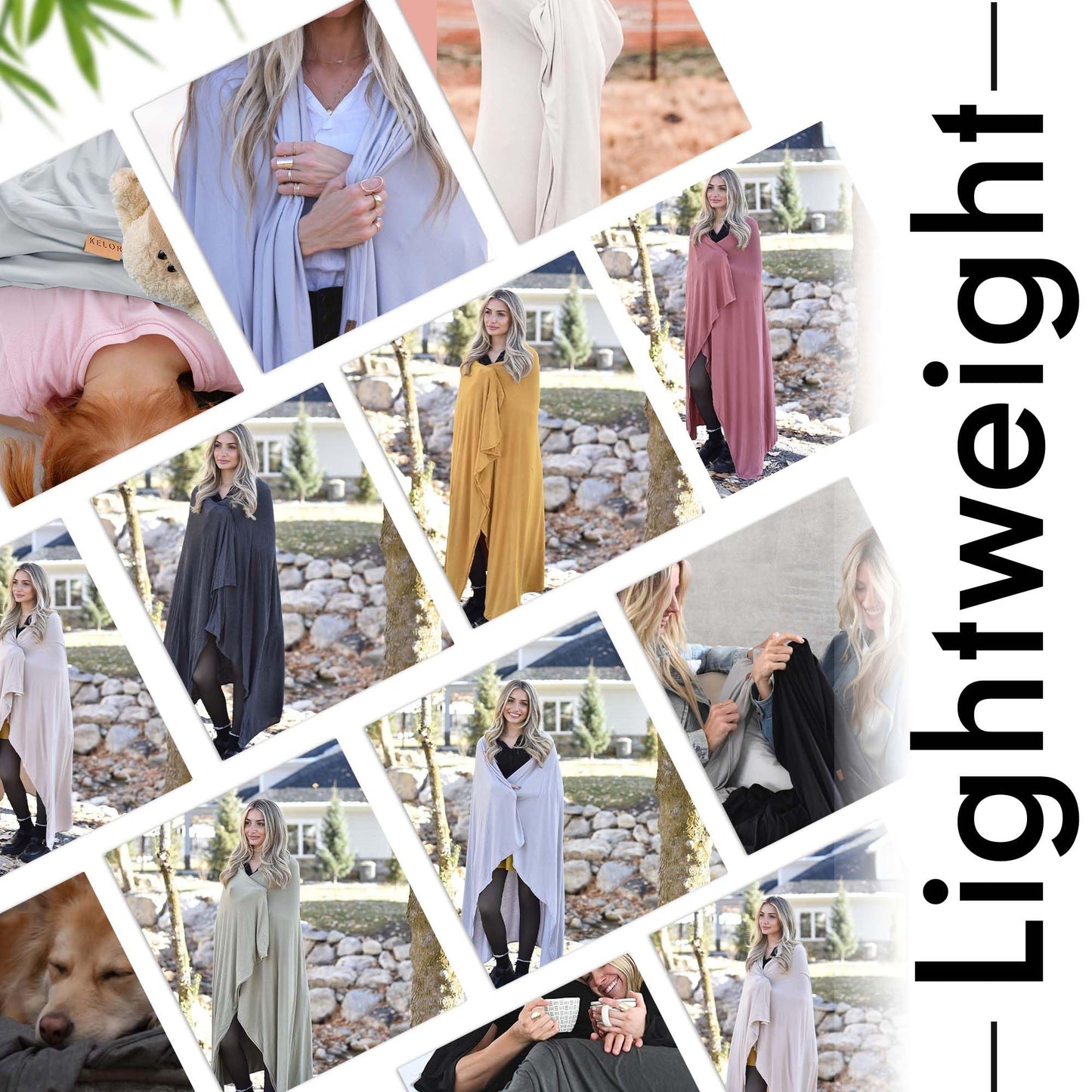 K E L O R Luxury Cooling Travel Blanket - Stretchy, Lightweight Soft & Breathable Shawl Wraps for Women | Easy-Care, Perfect for Travel, Airplane Blanket or Women Shawl(Golden, Single-Sided)