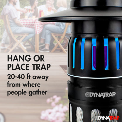 DynaTrap DT1050SR 1/2 Acre Mosquito & Flying Insect Trap – Kills Mosquitoes, Flies, Wasps, Gnats, & Other Flying Insects - Bug Zapper Alternative - Black