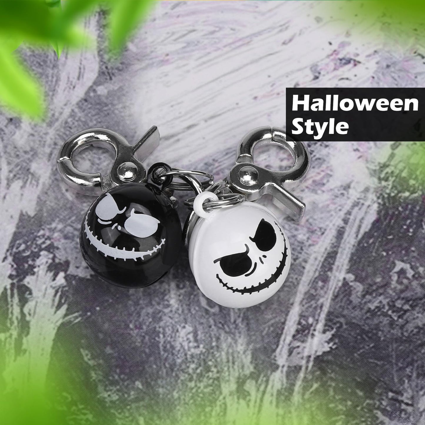 EXPAWLORER Halloween Cat Bell 2 Pack - Pet Collar Accessories Bells Loud with Claw Buckle, Holiday Collar Charm Jingle Pendants Ornament Jewelry, Save Birds Tracker, Neck Decoration for Cats Dogs