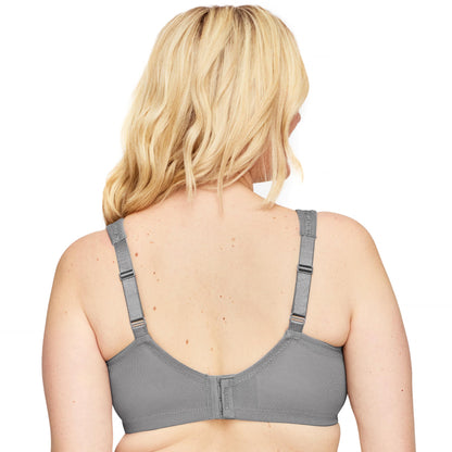 Glamorise Full Figure Plus Size MagicLift Moisture Control Bra Wirefree #1064 Gray Heather