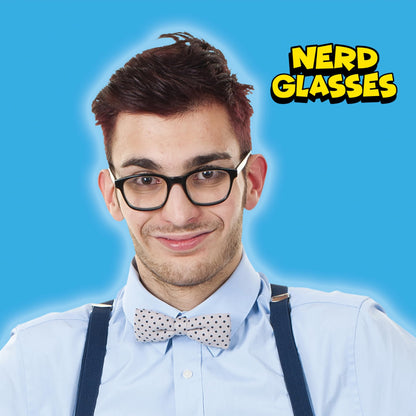 Kangaroo Black Fake Glasses - Classic Superhero Glasses Frames - Retro Clear Non-Prescription Nerd Costume Eyeglasses for Men & Women for Halloween Cosplay