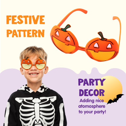 JOYIN 8 PCS Halloween Party Glasses for Kids, Funny Fake Sunglasses with Pumpkin Eyeball Design, One Size Terrifier Disguise Eyeglasses for Dress up Costume Accessories, Photo Booth Props Sunglasses