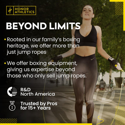 HONOR ATHLETICS Speed Rope, Skipping Rope - Best for Double Under, Boxing, MMA, Cardio Fitness Training Condition - Jump Rope (YELLOW, 10 ft rope – (Fits users up to 6'3"))