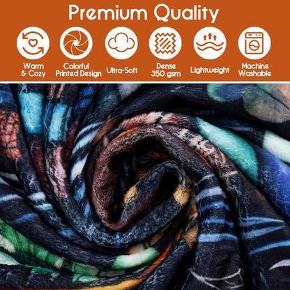 Yiyhuxf Book Lovers Blanket,Halloween Witches Bookshelf Skulls Black Cat Potions Fleece Blankets for Women Flannel Throw Blanket for Home Living Room Couch Bed Chair or Dorm Decor 60"x50"