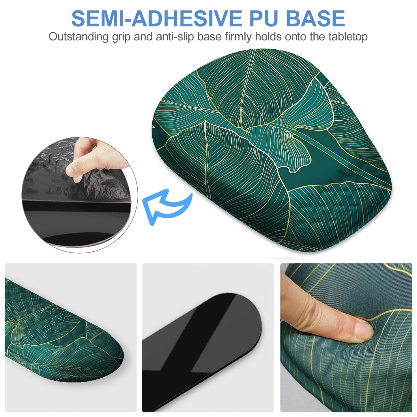 Laokiiy Mouse Pad with Wrist Rest, Comfortable Memory Foam Wrist Rest for Computer Keyboard, Ergonomic Mouse Pad Set for Easy Typing & Pain Relief for Office & Home, Green