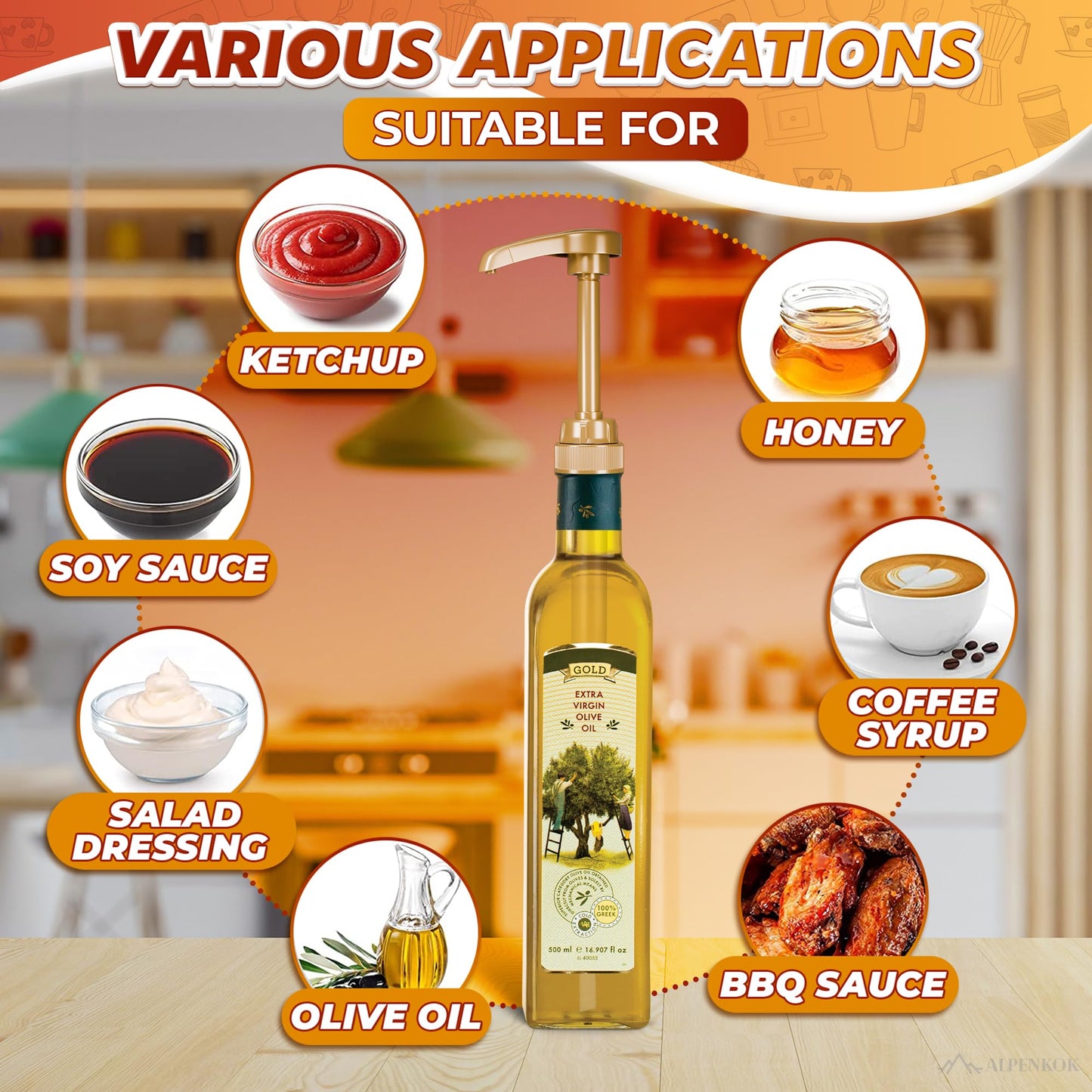 4 Pcs Coffee Syrup Pump Dispenser - Works as Skinny and Torani Syrup Pump - Precise Dispensing & Lockable Design, Fits Various 25.4 oz Bottles, Easy to Use & Clean, Ideal for Liquid & Pastes