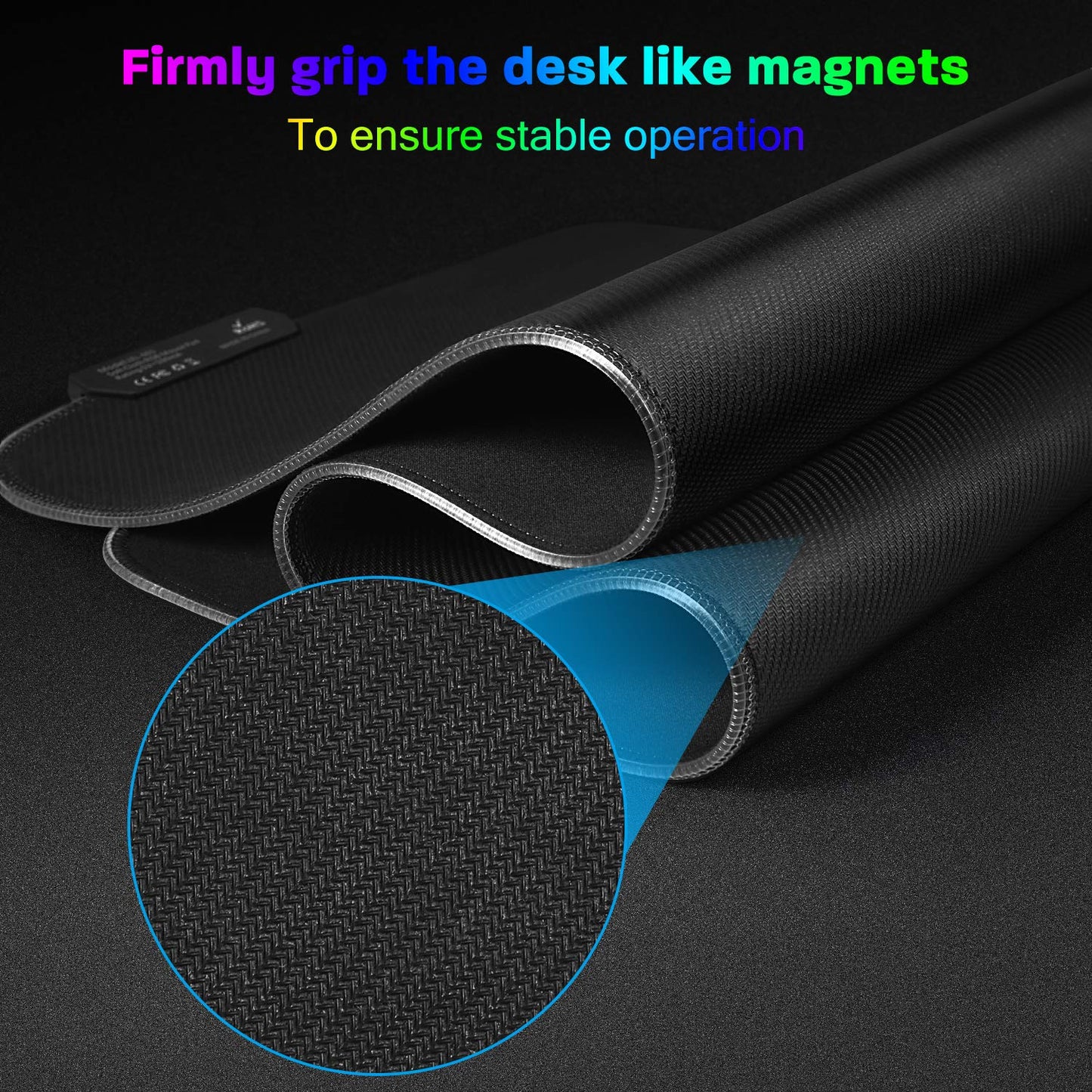 LeadsaiL RGB Gaming Mouse Pad, 15 Light Modes LED Soft Extra Extended Large Mousepad, Non-Slip Rubber Base Computer Keyboard Mouse Mat with Durable Stitched Edges- 31.5 X 12 Inch (RGB Black)