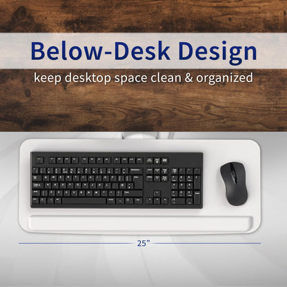 VIVO Adjustable Computer Keyboard & Mouse Platform Tray Ergonomic Under Table Desk Mount Drawer Underdesk Shelf (MOUNT-KB03B)