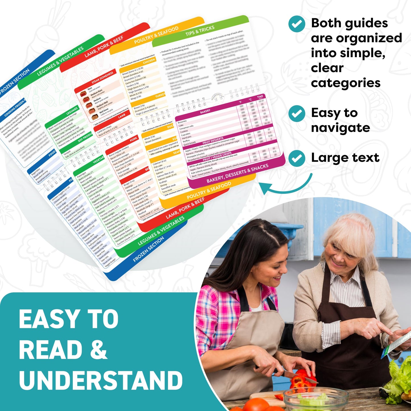 Air Fryer Cheat Sheet Magnets Cooking Guide Booklet - Air Fryer Cookbooks - Air Fryer Liners - Air Fryers Kitchen Gifts Gadgets 2025 and 2026 - Air Fryer Accessories - Air Fryer Cooking Guide