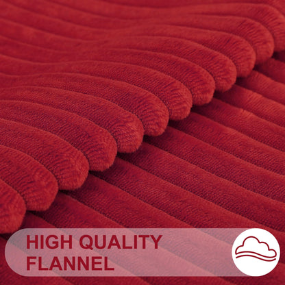 Simmore Decorative Christmas Throw Pillow Covers 18x18 Set of 2, Soft Natural Plush Flannel Double-Sided Fluffy Couch Pillow Covers for Sofa Living Room, Red