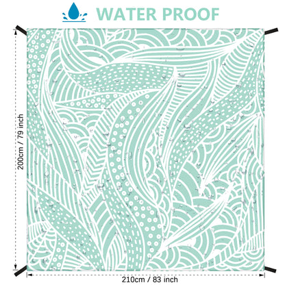 HIHOHO Beach Blanket Waterproof Sandproof Beach Mat for 1-8 Adults Quick Drying Durable Outdoor Picnic Mat for Beach Festival Travel Camping Hiking (LBL-Ripple, 79"×83"(4 Person))