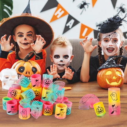 CLEVERZONE 36 Packs Spring Rainbow Magic Fidget Stress Coil Mini Springs Bulk Toys Party Favor Birthday Carnival Prize Goodie Bag Stuffers For Kids Boys Girls (Halloween)