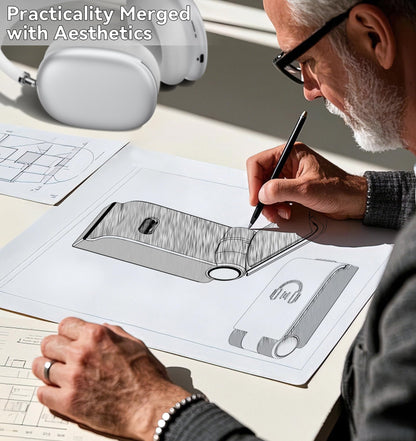 Kosker Headphone Stand, Wall Mount Headset Hanger, Gaming Headphone Holder Hook Clip, Foldable Headset Stand Desk Holder for PC Earphone Accessories, Black (1 Pack)