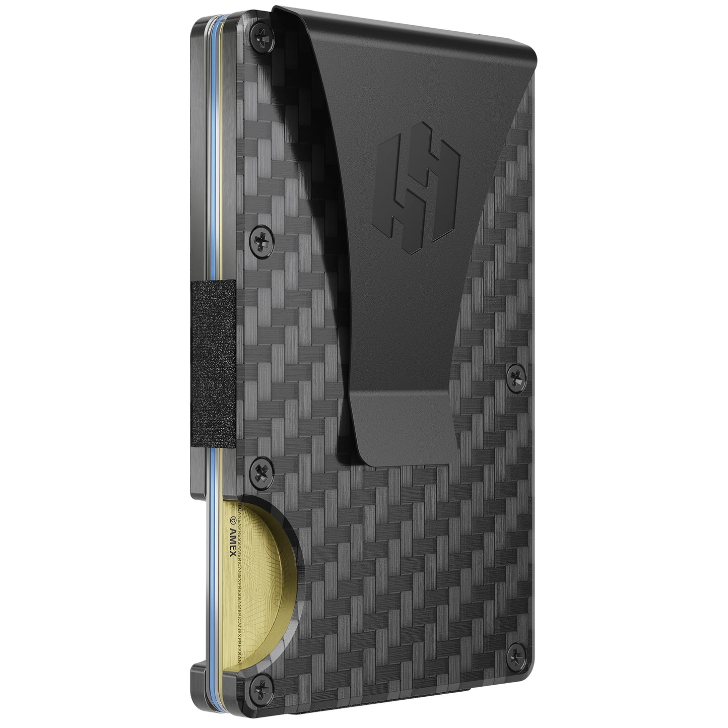 Hayvenhurst Wallet For Men - Reinvented Design Men's Wallet - Slim, Minimalistic & Seamless, Blocks RFID Scanners with a Money Clip (Carbon Fiber)