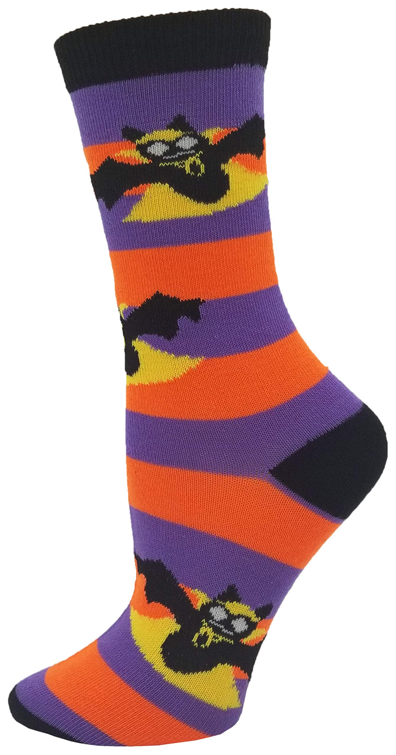 Halloween Socks for Women Girls, 12 Pairs Bats Pumpkins Ghosts Print, Colorful Pattern Novelty Cute