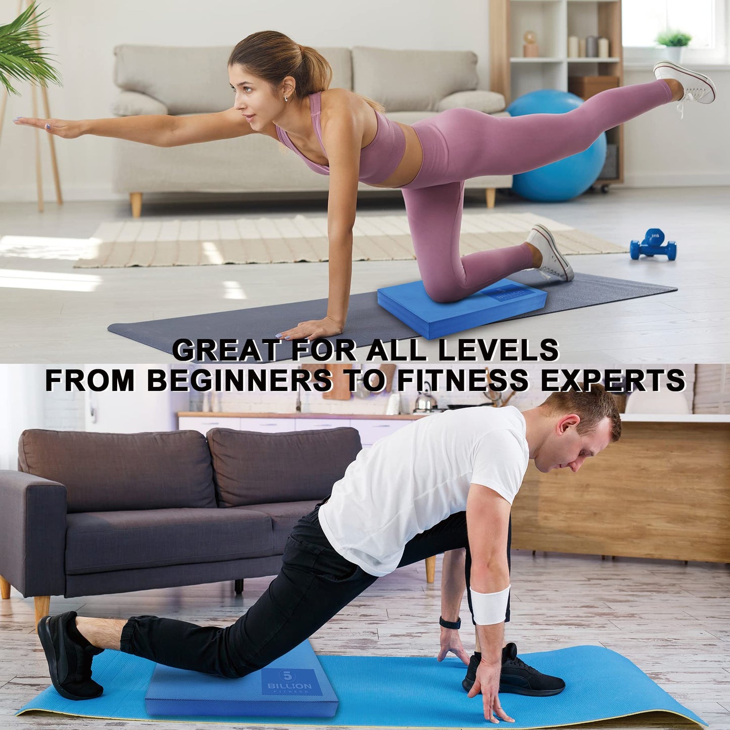 Foam Balance Pad(Large or XL),5BILLION Stability Pad for Physical Therapy,Non-Slip Exercise Balance Pad for Balance workouts,Yoga Knee Pad for Gym Fitness Stretching Pilate