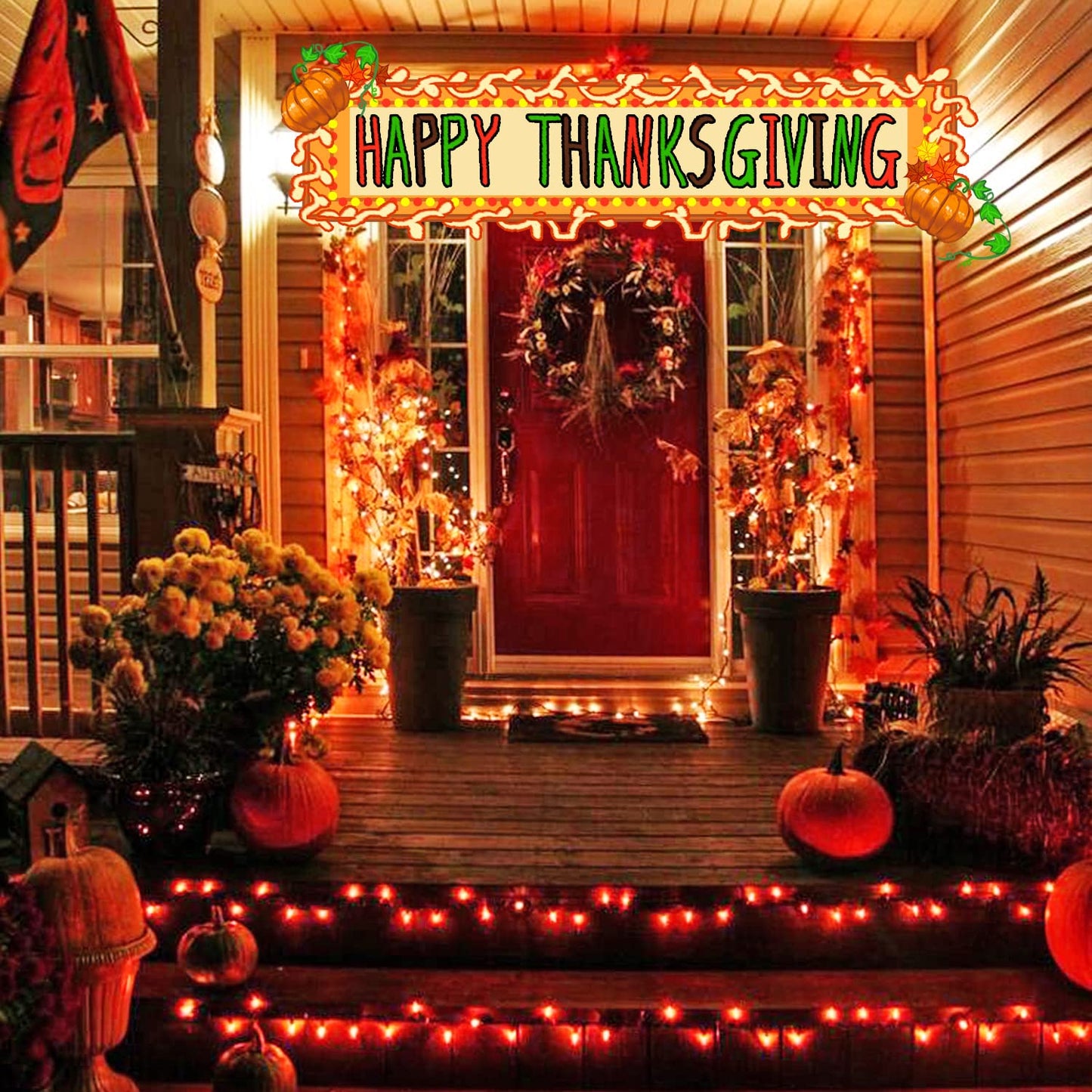 JMEXSUSS 66ft 200 LED Halloween Lights Outdoor Indoor, Connectable Orange String Lights Clear Wire, Fall Light Plug in for Fireplace Tree Garden Patio Thanksgiving Fall Halloween Decor