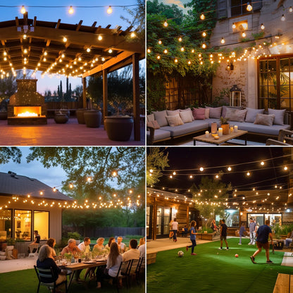 kolpop 50FT Outdoor String Lights with Dimmer Timer, G40 LED Patio Light with Edison Shatterproof Bulbs, Waterproof Connectable Hanging Lights for Outside Backyard Gazebo