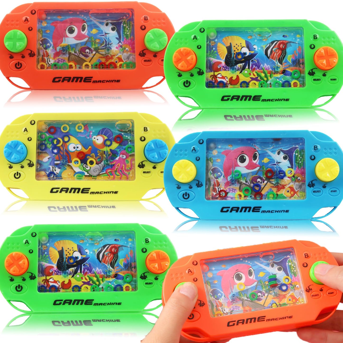 Duccsko 5 Pack Handheld Water Ring Games Party Favors for Kids Goodie Bags Stuffers, Birthday Return Gifts, School Classroom Rewards, Pinata Filler Toys, Under The Sea Party Prizes