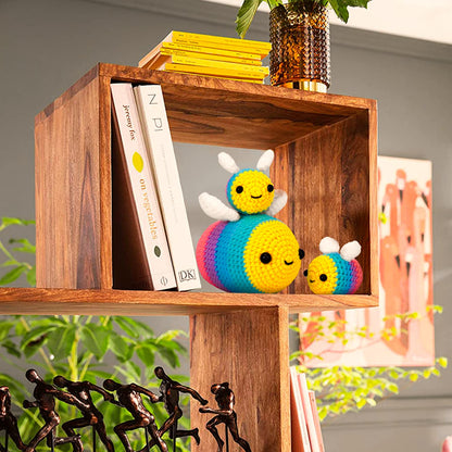 Crochetta Crochet Kit for Beginners - Starter Kit with Video Tutorials for Adults & Kids, Knitting Kit with 3 Bee Family (40%+ Yarn)