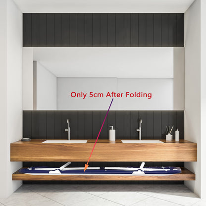 53" Extra Large Portable Foldable Bathtub with Cover for Adult, Family SPA Soaking Tub for Small Bathroom, Thicken Multiple Layer Bathtub with Lid for Shower Stall (53" Ocean Style）