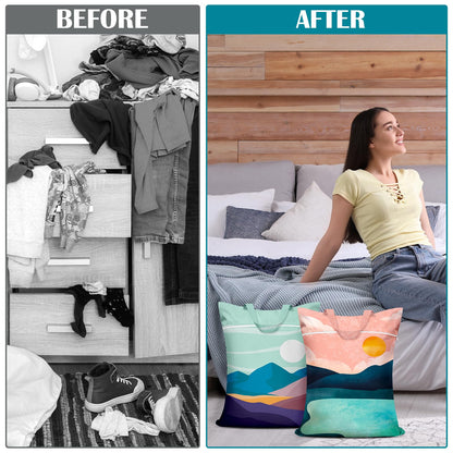 2 Pcs Large Travel Laundry Bags - Waterproof with Handle, Washable Dirty Clothes Bags for Travel, Wet/Dry, Gym, Swimming Pool & College Dorm