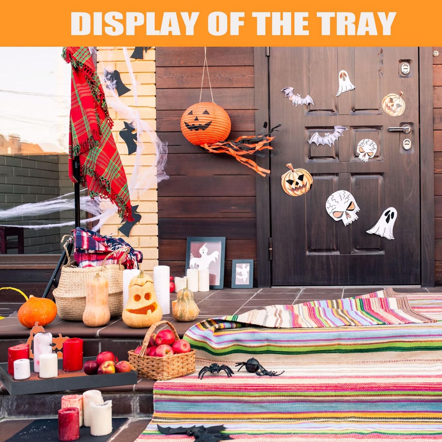 Krismax Halloween Decorations Decorative Serving Trays and Platters Pumpkin Tray - Snacks Bowl Candy Dish - for Breakfast, Lunch, Dinner, Appetizers - Food Tray