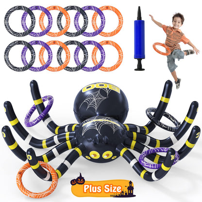 Garma Halloween Inflatable Spider Ring Toss Game - Giant Spider Decoration for Kids School Party Favors Carnival Indoor Outdoor Party Games Family Fun Supplies