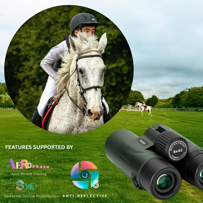 Hontry 8x42 Binoculars with IPX6 Waterproof Protection for Bird Watching, Hunting, Cruise Ship, Travel and Safari