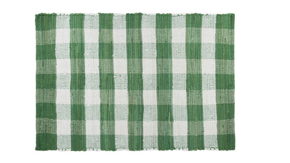 GLAMBURG Cotton Buffalo Check Plaid Rugs Washable, Handwoven Checkered Rug Welcome Door Mat 22x34 Rug for Kitchen Bathroom Outdoor Porch Laundry Living Room, Farmhouse Reversible Rag Rug Green White