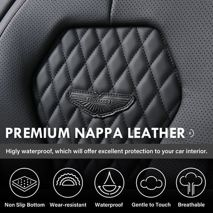 Coverado Seat Covers, Car Seat Covers Full Set, Black Car Seat Cover, Car Seat Covers Front Seats Back Seat Cover, Waterproof Car Seat Cushion, Leather Seat Covers Seat Protector Fit for Most Cars