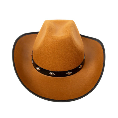 Fun Central - Brown Felt Studded Cowboy Hat - Unisex