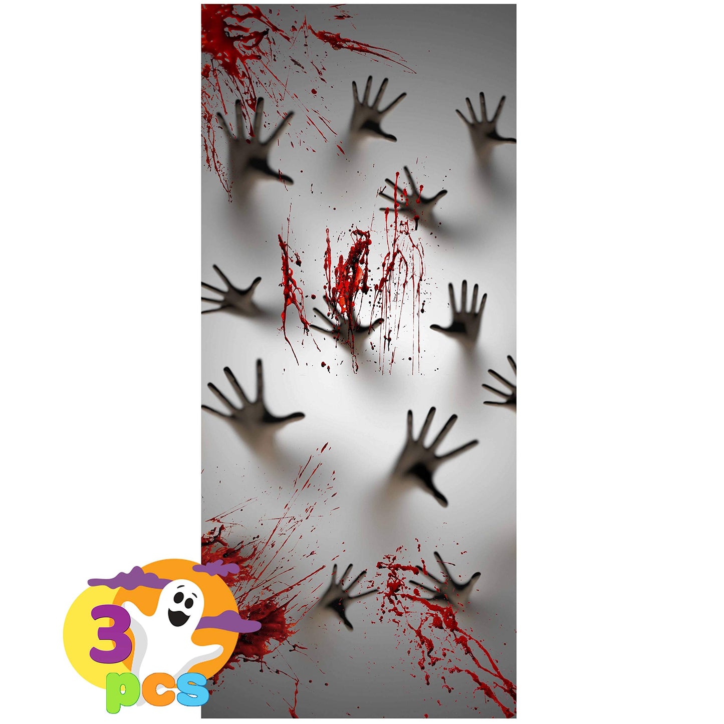 JOYIN 3 Pcs 30”x72” Door Covers Halloween Decorations Indoor, Haunted House Stickers Party Supplies Favors Home Decor Garage Window Wall Zombie Hands